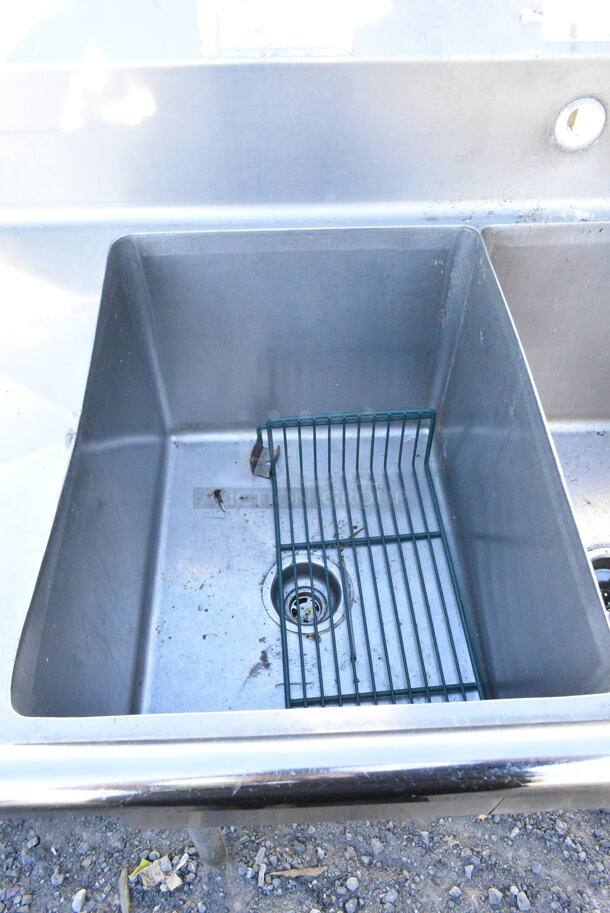 Stainless Steel Commercial 3 Bay Sink w/ Dual Drain Boards. Bays 16x21x14. Drain Board 16x22 - Image 6 of 7