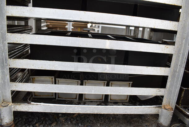 Metal Commercial Pan Transport Rack on Commercial Casters w/ 22 Metal Pans - Image 5 of 7