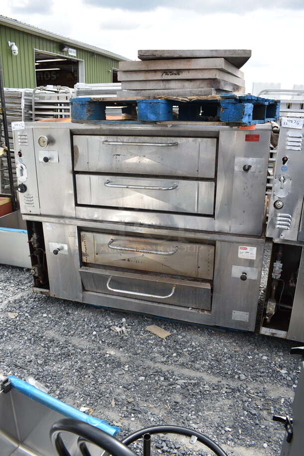 2 Morello Stainless Steel Commercial Natural Gas Powered Single Deck Pizza Ovens w/ Cooking Stones. 2 Times Your Bid! - Image 1 of 9