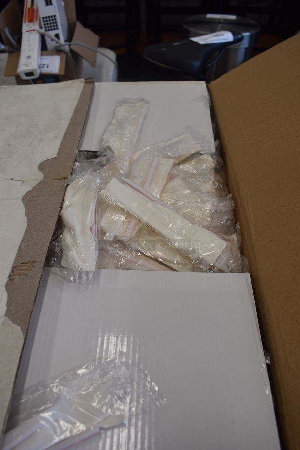 ALL ONE MONEY! Table and Floor Lot Including Cups, Lids, School Utensil Kit, Pans, Trays and MORE! Table Not Included - Image 5 of 7