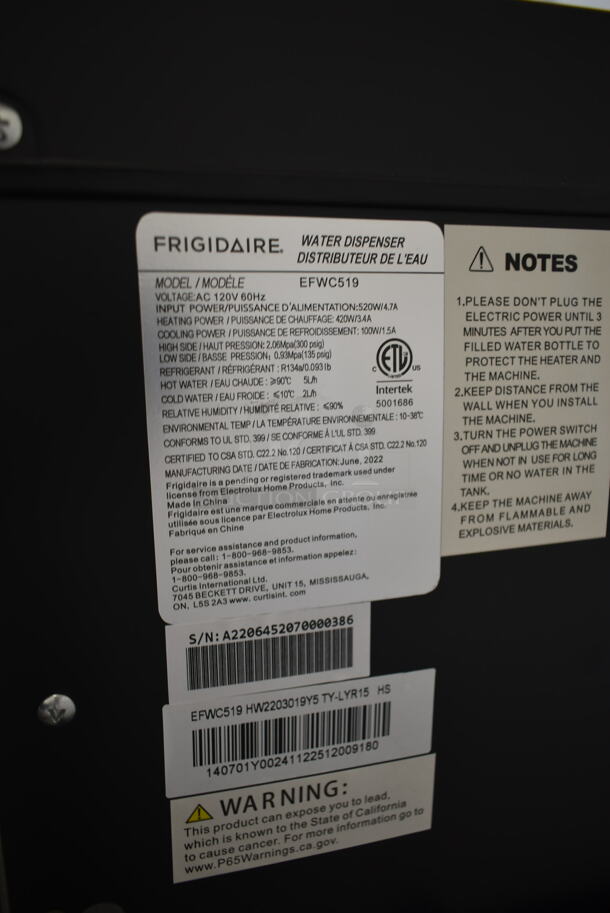 BRAND NEW SCRATCH AND DENT! Frigidaire EFWC519 Metal Floor Style Water Cooler Base. 115 Volts, 1 Phase. Tested and Working! - Image 5 of 5