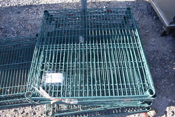 ALL ONE MONEY! Lot of 8 Metro Green Finish Wire Shelves. 24x24x1.5