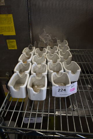 ALL ONE MONEY! Lot of 22 White Ceramic and Clear Poly Sugar Caddies. 