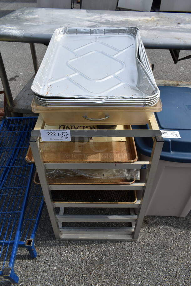 Metal Commercial Pan Rack w/ Contents. - Image 1 of 3