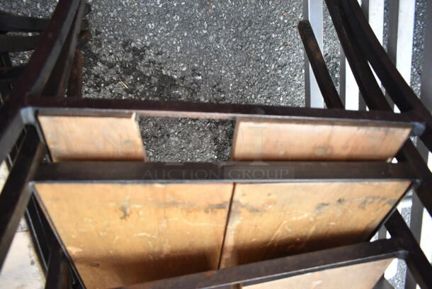 7 Black Dining Height Chairs w/ Wood Pattern Seat. 7 Times Your Bid! - Image 7 of 7