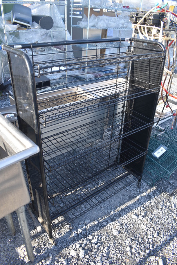 Black Finish 5 Tier Wire Shelving Unit on Commercial Casters. 38x12x49 - Image 3 of 4