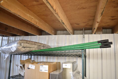 ALL ONE MONEY! Tier Lot of 4 Items; 3 53000246 54" Green Fiberglass Handle and 1 Carpet Pad