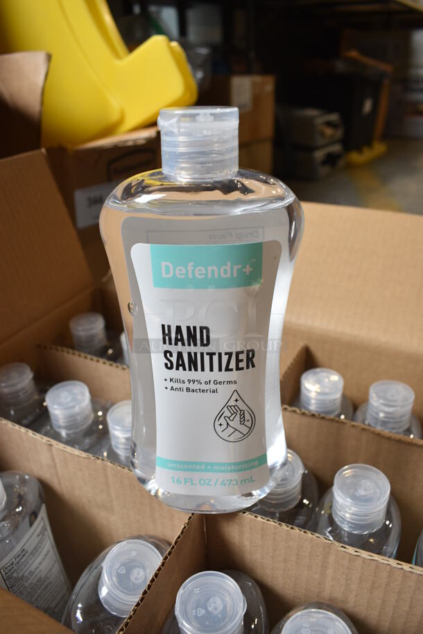ALL ONE MONEY! Lot of 3 Boxes of 24 BRAND NEW! Defendr Hand Sanitizer Bottles. Total of 72 Bottles.
