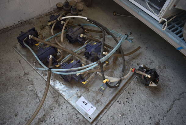 7 Soda Pumps on Metal Plank. 7 Times Your Bid! - Image 2 of 3