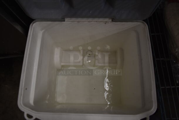 Black and White Poly Portable 52 Quart Roller Cooler. - Image 3 of 4