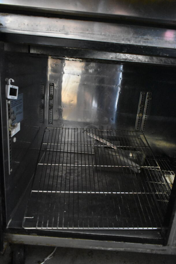 Turbo Air TPR-67SD Stainless Steel Commercial Pizza Prep Table on Commercial Casters. 115 Volts, 1 Phase. Tested and Working! - Image 8 of 9