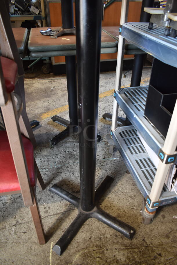 Wooden Round Bar Height Table on Black Metal Table Base. - Image 4 of 4