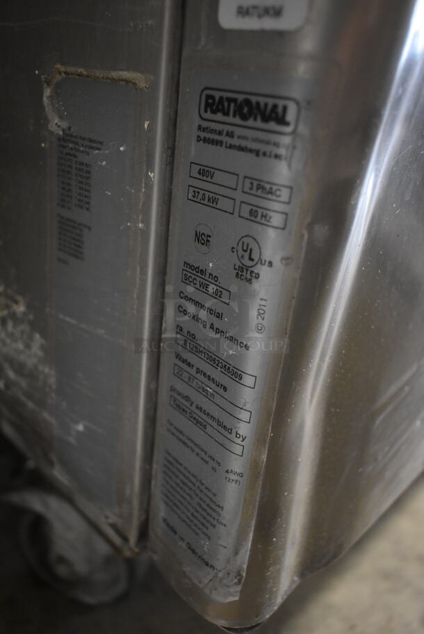 2 2013 Rational Stainless Steel Commercial Combitherm Self Cooking Center Convection Ovens on Commercial Casters. Top Model: SCC WE 62. Bottom Model: SCC WE 102. Picture of Unit Powered on is Included. 480 Volts, 3 Phase. 42x40x73. 2 Times Your Bid! - Image 9 of 9