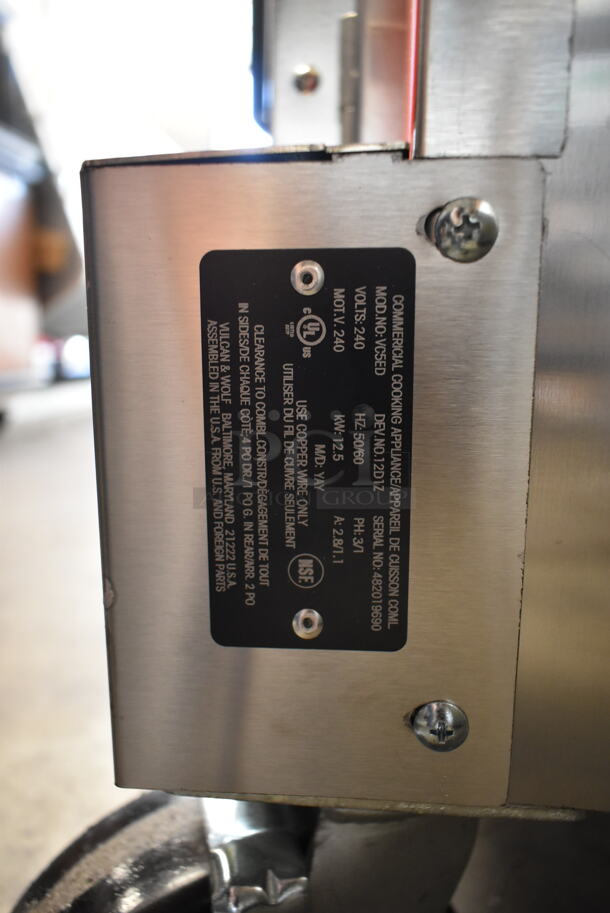 2 BRAND NEW SCRATCH AND DENT! Vulcan VC5ED ENERGY STAR Stainless Steel Commercial Electric Powered Full Size Convection Oven w/ View Through Doors, Metal Oven Racks and Thermostatic Controls on Commercial Casters. 240 Volts, 3/1 Phase. 2 Times Your Bid! Tested and Working! - Image 9 of 10