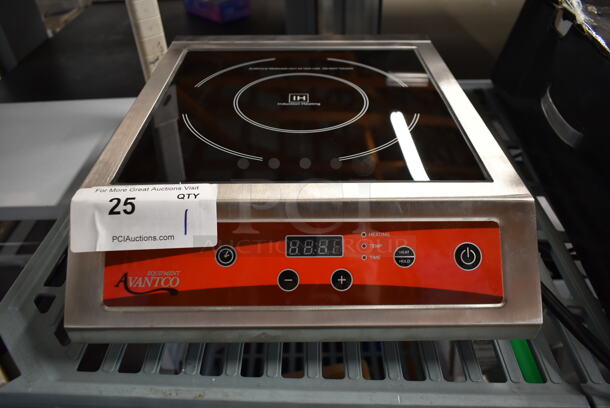 BRAND NEW SCRATCH AND DENT! 2023 Avantco 177IC3500 Stainless Steel Commercial Countertop Electric Powered Single Burner Induction Range. 208-240 Volts, 1 Phase. - Image 1 of 7