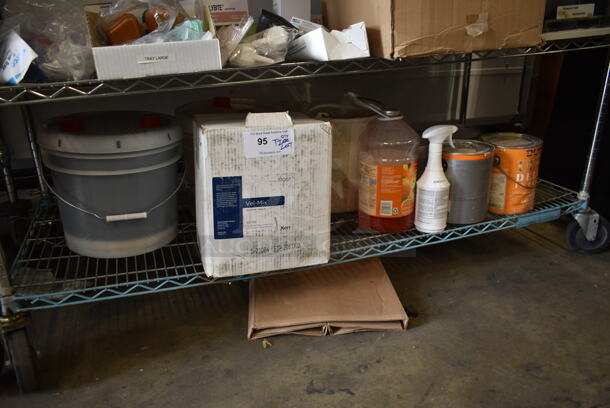 ALL ONE MONEY! Tier Lot of Various Items Including Poly Bucket and Metal Tins - Image 1 of 4
