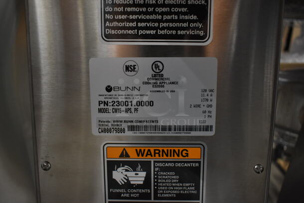 BRAND NEW! 2022 Bunn CW15-APS Stainless Steel Commercial Countertop Coffee Machine w/ Poly Pitcher. 120 Volts, 1 Phase.  - Image 5 of 7