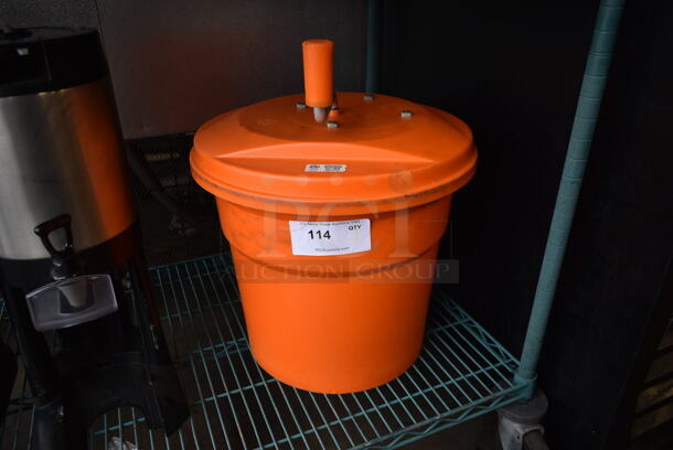 Orange Poly Lettuce Spinner Salad Spinner. 