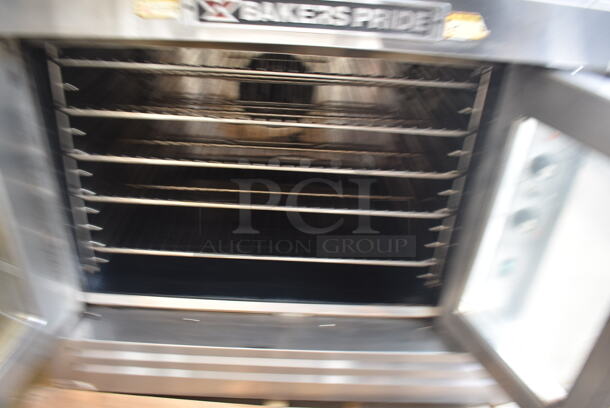 2 Baker's Pride And Duke Commercial Stainless Steel Double Deck Convection Ovens With Steel Racks. Baker's Pride is Natural Gas and Duke is Electric Powered. 2 Times Your Bid!  - Image 5 of 10