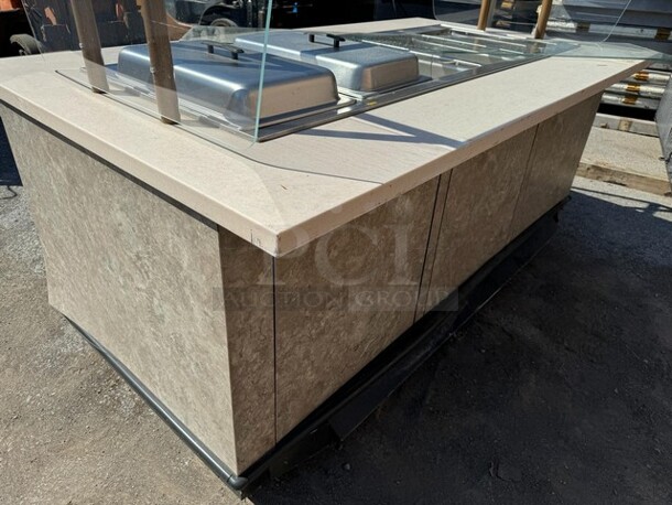 5 WELLS HOT BUFFET TABLE WITH SNEEZE GUARD ON CASTERS 83X46X34 SOLD AS IS! - Image 4 of 5