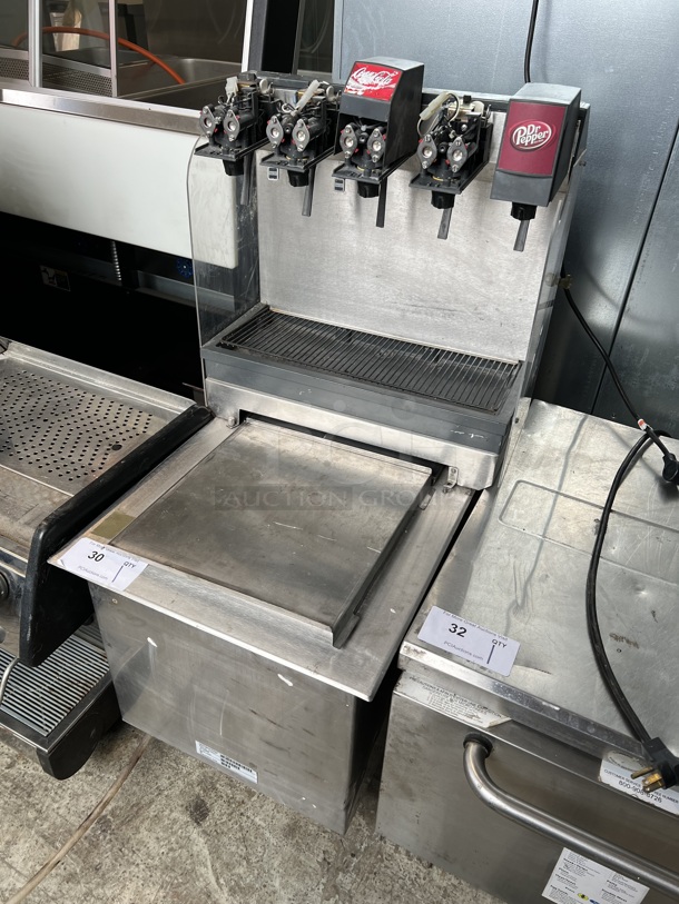 Stainless Steel Commercial 5 Flavor Carbonated Beverage Machine on Ice Drop In Bin. - Image 2 of 6