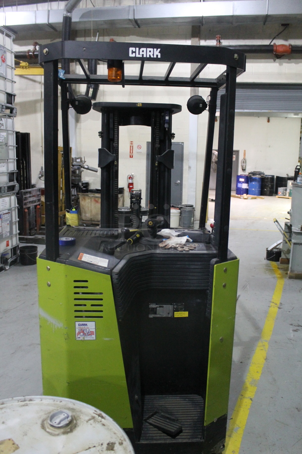 Clark ESX15S Metal Commercial Electric Powered Riding Forklift. Goes GREAT w/ Lot 484! BUYER MUST REMOVE: This Item CANNOT Be Transported; Must Pick Up By Appointment Only Approximately 1 Week After Auction Ends; Forklift Will Be Used During Pick Up Day. - Image 3 of 9