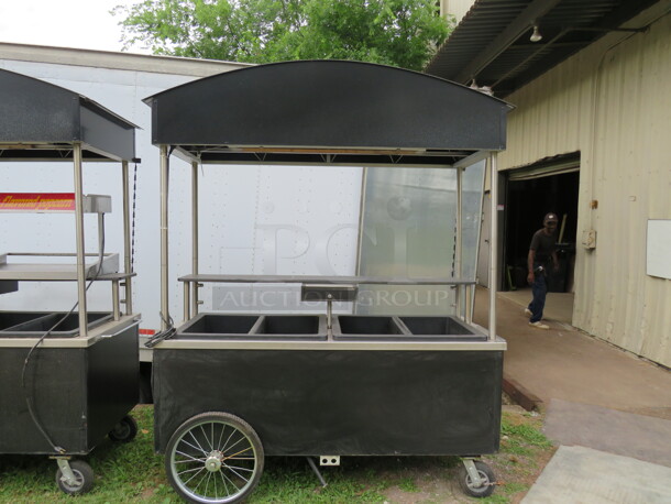 One Beverage Kiosk With 4 Wells 13.5X21.5X15, Serve Counter, Cash Drawer, Chip Clip, Lights And On Casters. 75X31X91 - Image 1 of 5