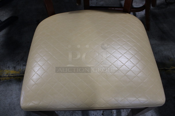 10 Wooden Dining Chairs w/ Tan Quilted Pattern Seat Cushions. Stock Picture - Cosmetic Condition May Vary. 19x21x36. 10 Times Your Bid! - Image 6 of 6