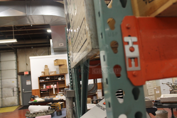 ALL ONE MONEY! Lot of Orange and Green Metal Pallet Racking. Does Not Include Contents. BUYER MUST REMOVE. - Image 2 of 6