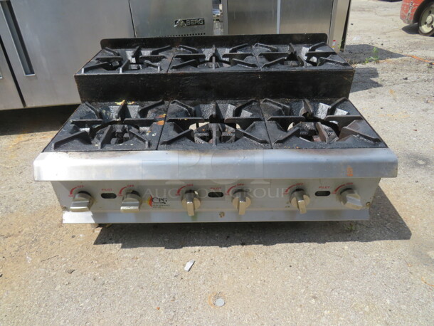 One CPG Natural Gas 6 Burner Table Top Range. Model# CK-HPSU636. 36X27X21 - Image 2 of 3