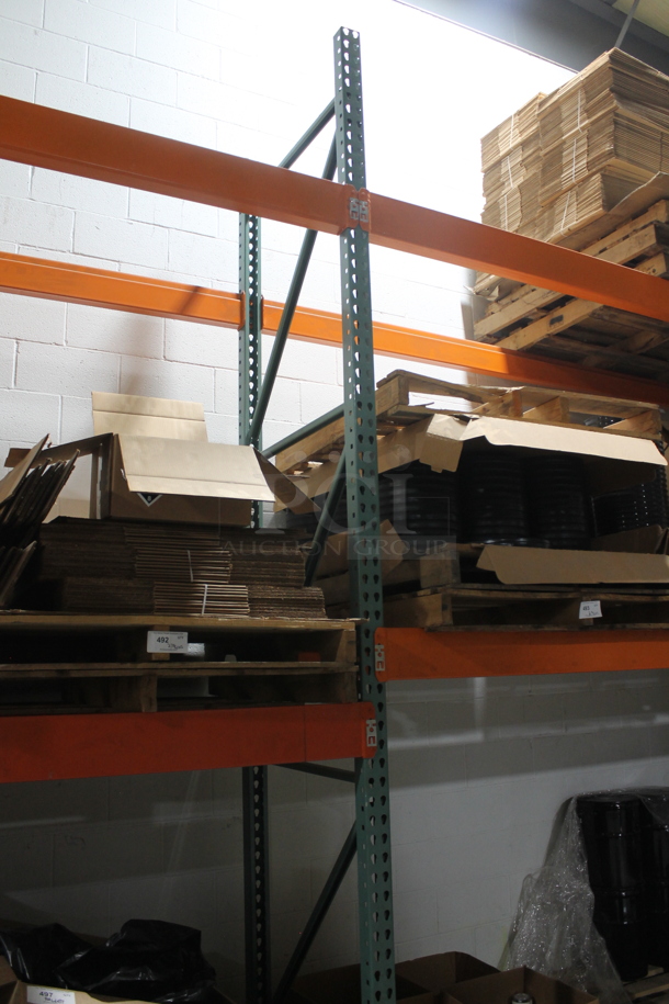 ALL ONE MONEY! Lot of Orange and Green Metal Pallet Racking. Does Not Include Contents. BUYER MUST REMOVE. - Image 5 of 5