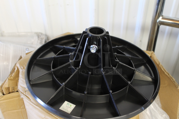 BRAND NEW SCRATCH AND DENT! National Public Seating MTS1216-MDPECR 12' Mobile MDF Gray Folding Cafeteria Table. Comes w/ 16 BRAND NEW IN BOX Seats - Image 2 of 5