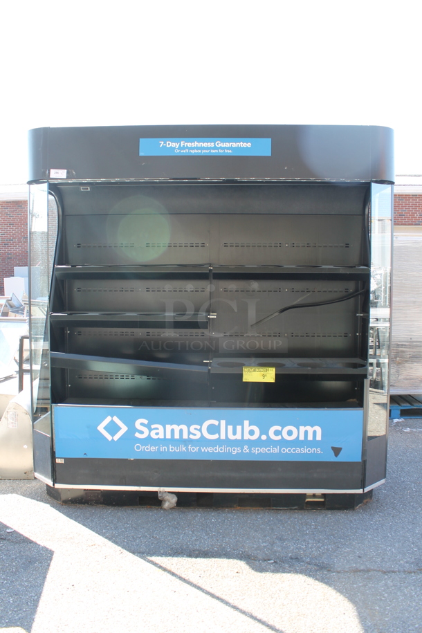 Black Metal Commercial Open Grab N Go Flower Merchandiser w/ Metal Shelves. 208-240 Volts.  - Image 1 of 7