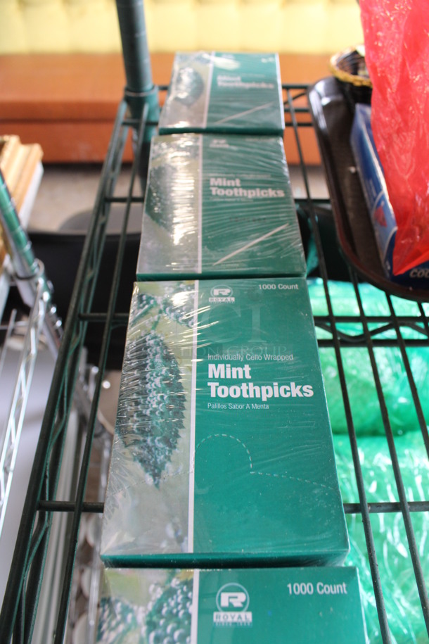 4 BRAND NEW BOXES of Mint Toothpicks. 4 Times Your Bid!