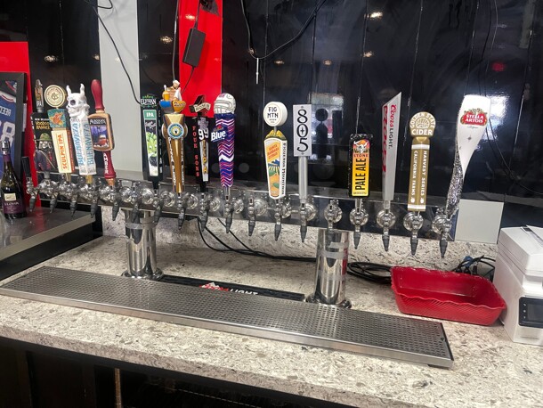 Clean! American Beverage 18 Faucet Stainless Steel Commercial Beer Tower Dispenser  NSF With Drain Board Working! - Image 2 of 6