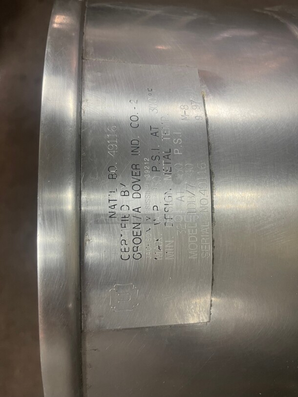Working! Groen 10 Gal. Commercial Steam Kettle Electric 220 Volt 3 Phase NSF Tested and Working!  - Image 7 of 9