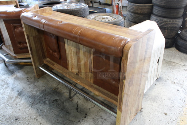 Wooden Bar w/ Foot Rail. 63.5x20x40.5