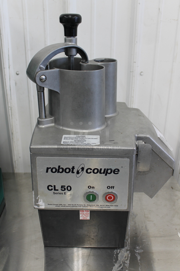 Robot Coupe CL 50 Series E Metal Commercial Countertop Food Processor w/ Slicing Blade. 120 Volts, 1 Phase. Tested and Working!