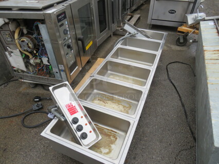 One 6 Well Drop In Electric Steam Well With Dual Controls. #HFW-6D. 208-240 Volt. 1 Phase. 87X23.5X9