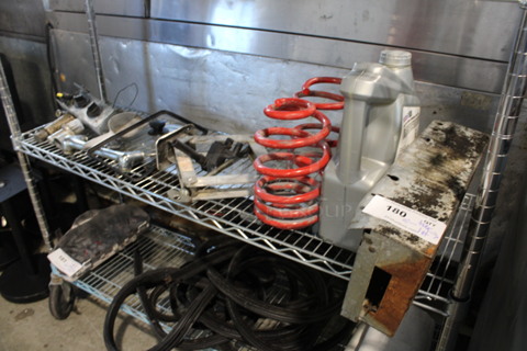 ALL ONE MONEY! Lot of Various Items Including Coils, Metal Parts and Metal Feet For Table Legs.