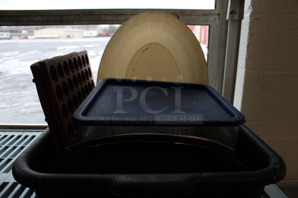 ALL ONE MONEY! Lot of Various Items Including Poly Container in Black Poly Bus Bin! 16x21x7 - Image 3 of 4