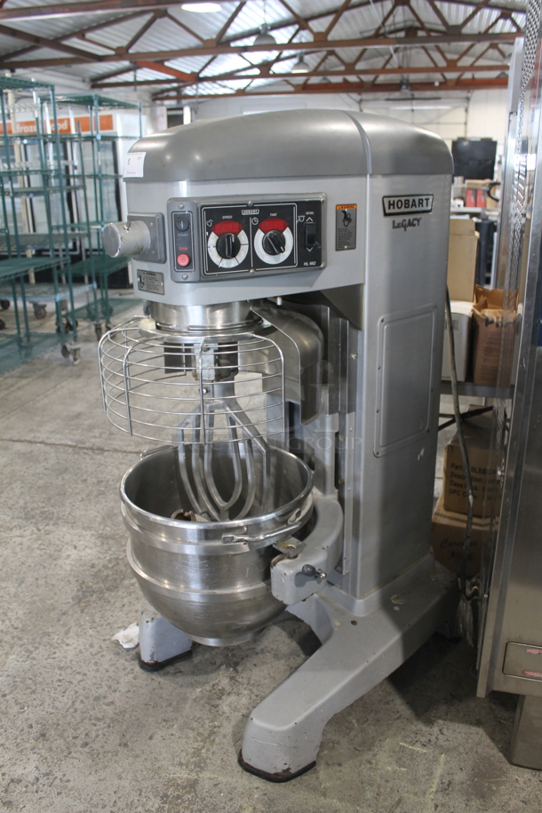 Hobart HL662 Commercial Stainless Steel Electric 60 Quart Mixer With Stainless Steel Bowl, Bowl Guard, Whisk And Paddle. 200-240V, 1/3 Phase.  - Image 1 of 9