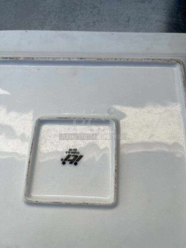 ITI China 10 1/2 inch Square Plate | Rolled Edge, Bright White Elite Collection NSF - Image 5 of 7