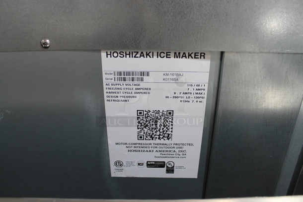 BRAND NEW! 2020 Hoshizaki KM-161BAJ Stainless Steel Commercial Self Contained Ice Machine. 115 Volts, 1 Phase.  - Image 5 of 5