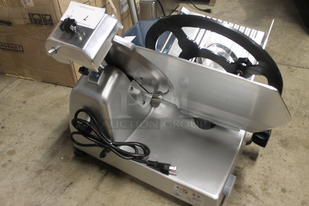 BRAND NEW! Avantco SL312 Stainless Steel Commercial Countertop 12" Manual Gravity Feed Meat Slicer w/ Blade Sharpener. 115 Volts, 1 Phase. Tested and Working! - Image 7 of 8