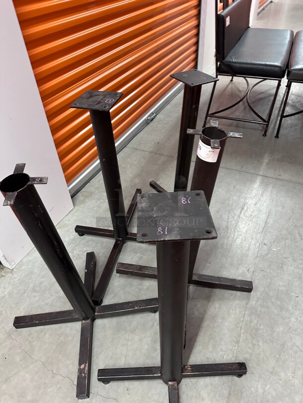 Clean! Cross Cast Iron And Steel Black Commercial Table Base - Image 4 of 8