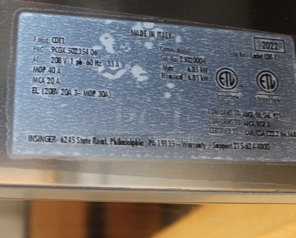 BRAND NEW! 2023 Insinger Cadet CD Stainless Steel Commercial Undercounter Dishwasher. 208 Volts, 1 Phase.  - Image 6 of 6