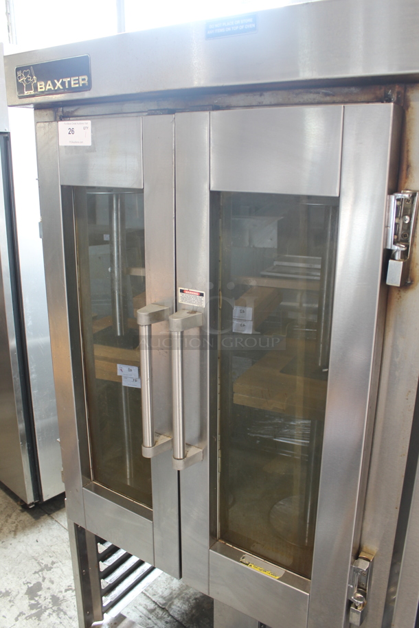 Baxter OV300G Stainless Steel Commercial Floor Style Natural Gas Powered Mini Rotating Rack Oven on Commercial Casters. 95,000 BTU. - Image 2 of 12