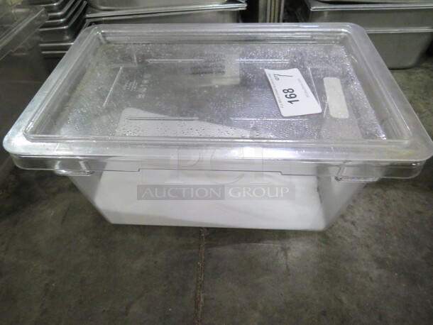 One 4.75 Gallon Food Storage Container With Lid.