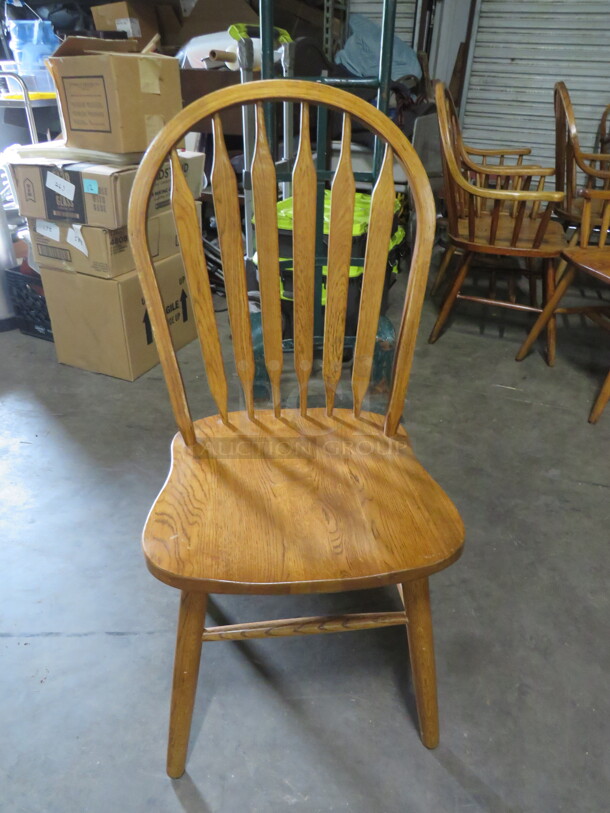 Solid Oak Chair. 4XBID - Image 1 of 2